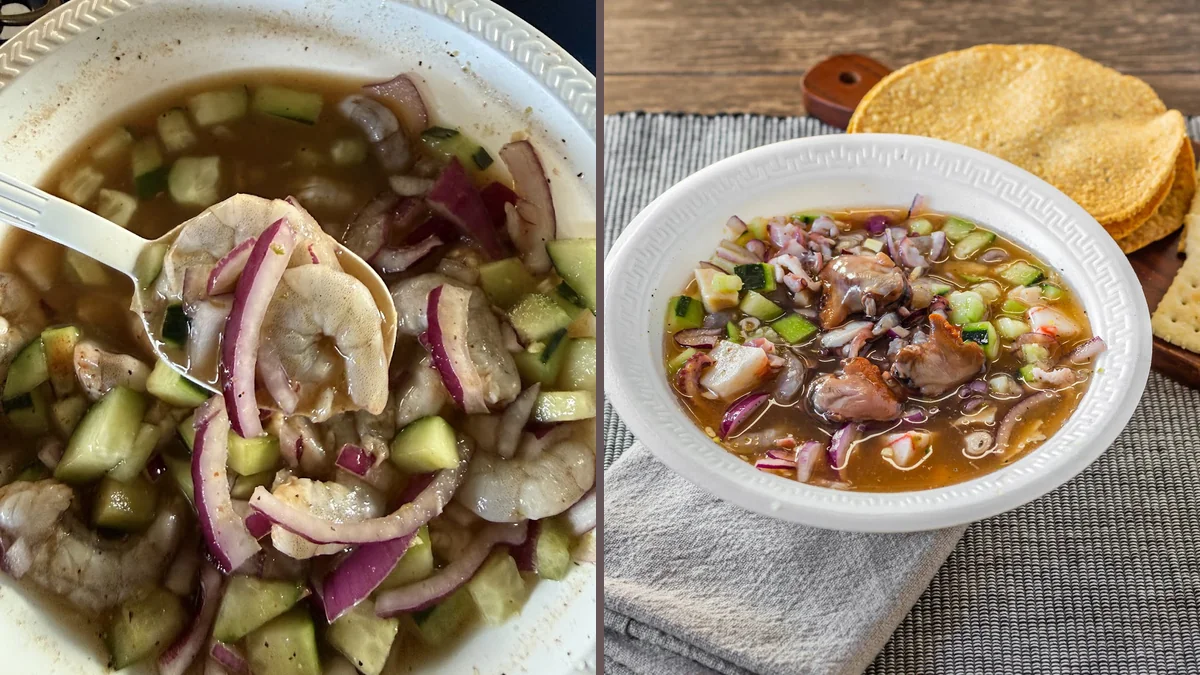 Tostadas and ceviche served for dine-in.