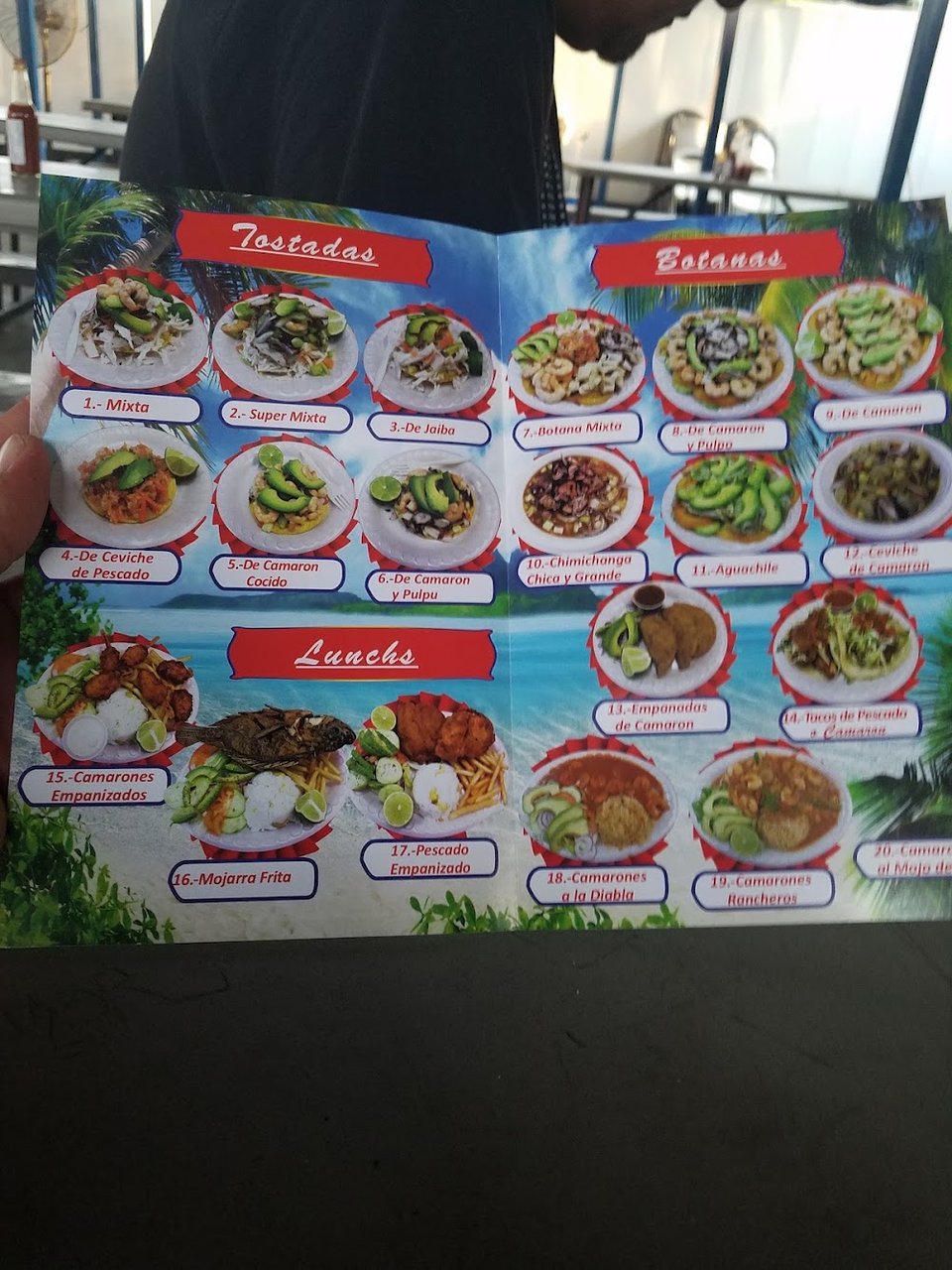 Restaurant menu laid out for lunch and dinner.